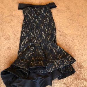 Navy lace off the shoulder